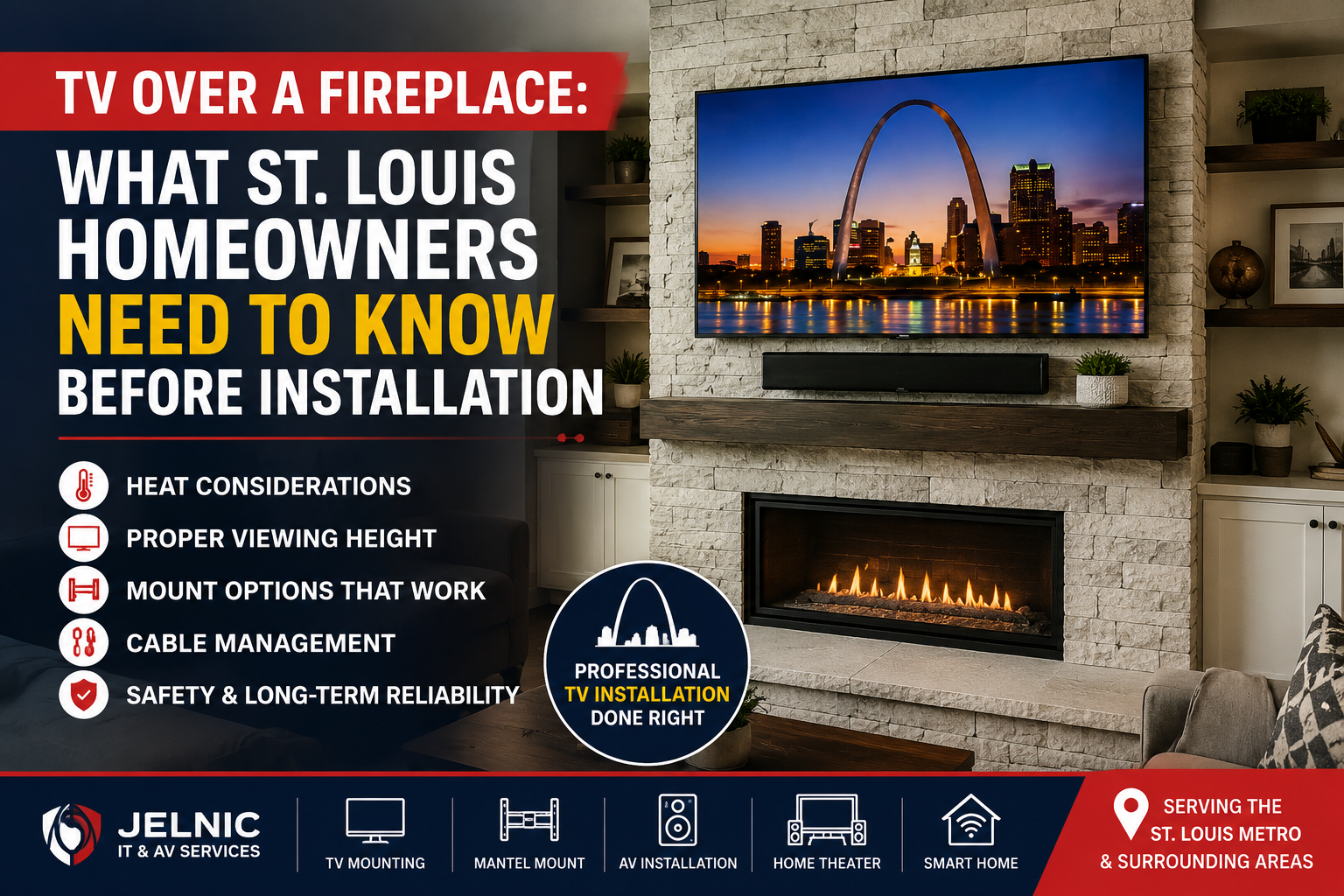 TV Over a Fireplace: What St. Louis Homeowners Need to Know Before Installation